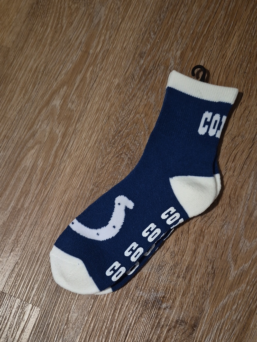 NFL Navy and Cream Colts Non-Slip Crew Socks